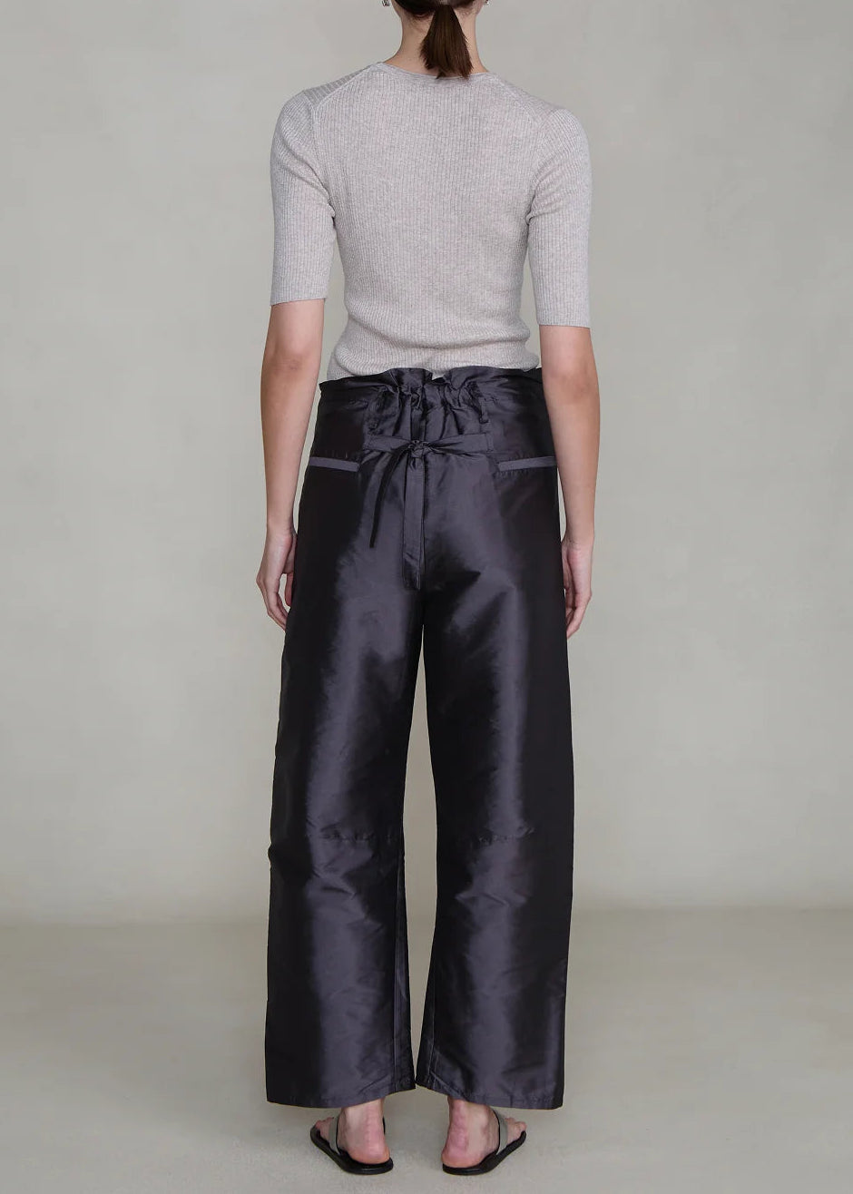 Chan Luu Techno Taffeta Barrel Pant | Gunmetal