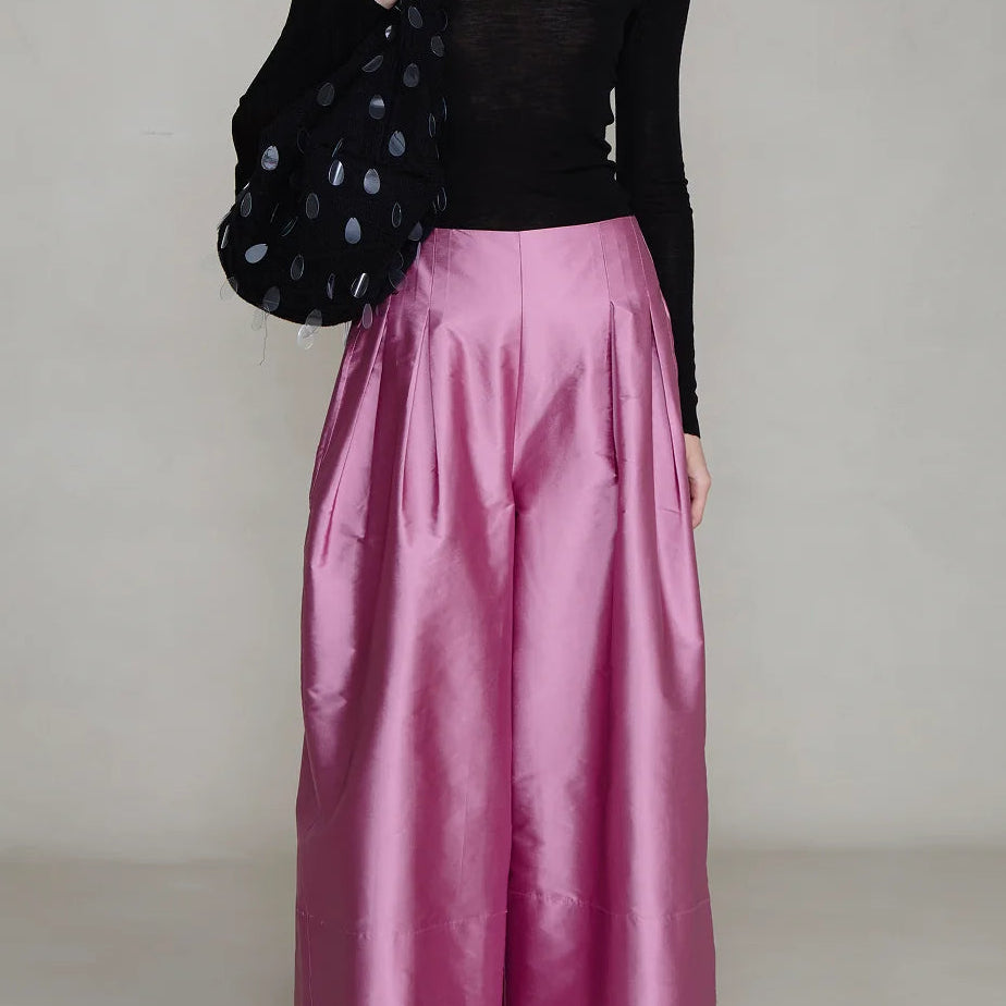 Chan Luu Techno Taffeta Ultra Wide Leg Trouser | Orchid