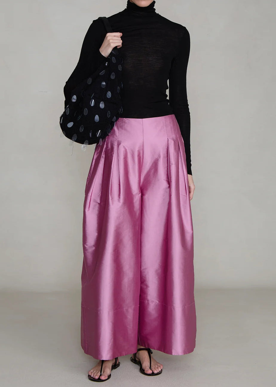 Chan Luu Techno Taffeta Ultra Wide Leg Trouser | Orchid