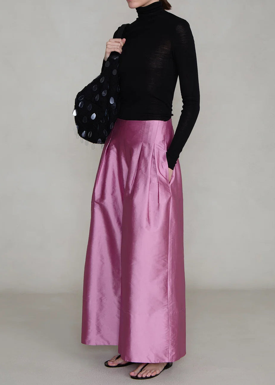 Chan Luu Techno Taffeta Ultra Wide Leg Trouser | Orchid