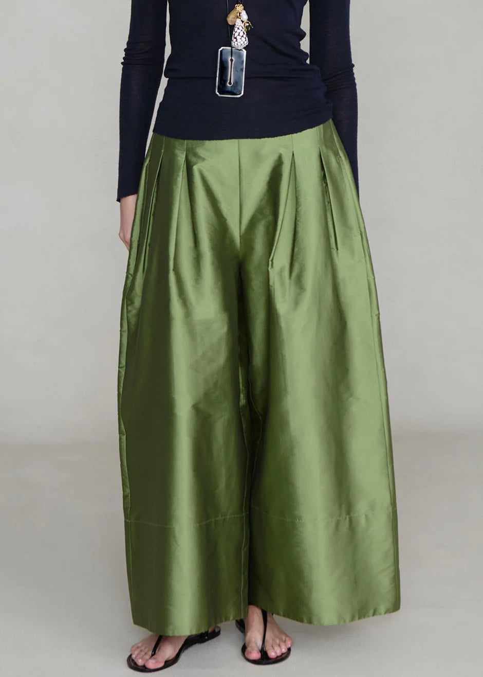 Chan Luu Techno Taffeta Ultra Wide Leg Trouser | Tulip Stem
