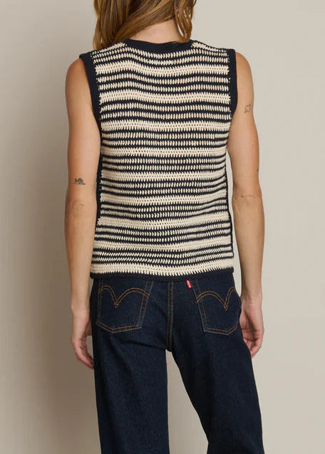 Nation LTD Priscilla Crochet Tank Crochet | Seascape Stripe