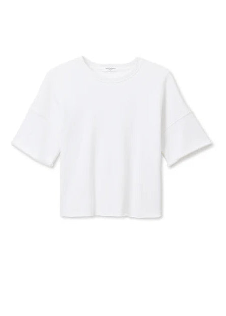 Perfect White Tee Ezra French Terry Short Sleeve Sweatshirt | White