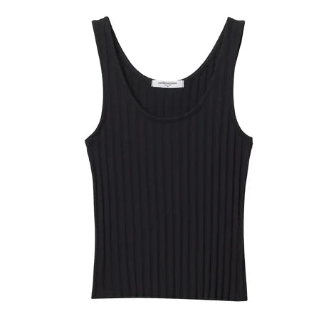 Perfect White Tee Rae Poorboy Rib Tank Top | True Black