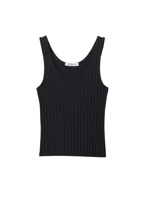 Perfect White Tee Rae Poorboy Rib Tank Top | True Black