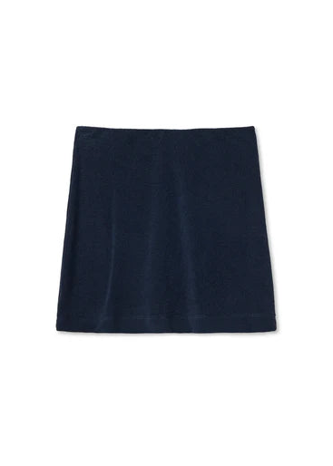 Perfect White Tee Emery Loop Terry Mini Skirt | Navy