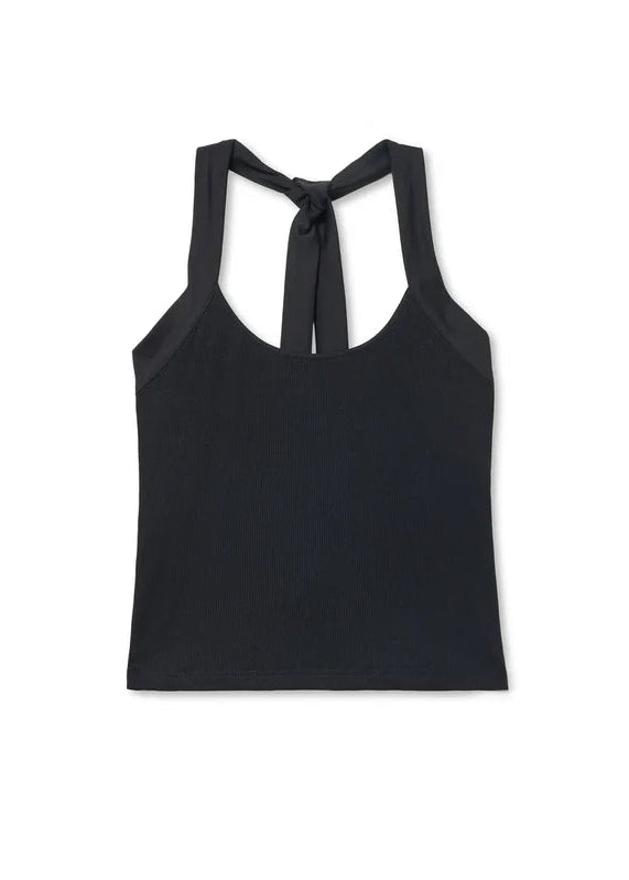 Perfect White Tee Marla Luxe Rib Halter Top | True Black