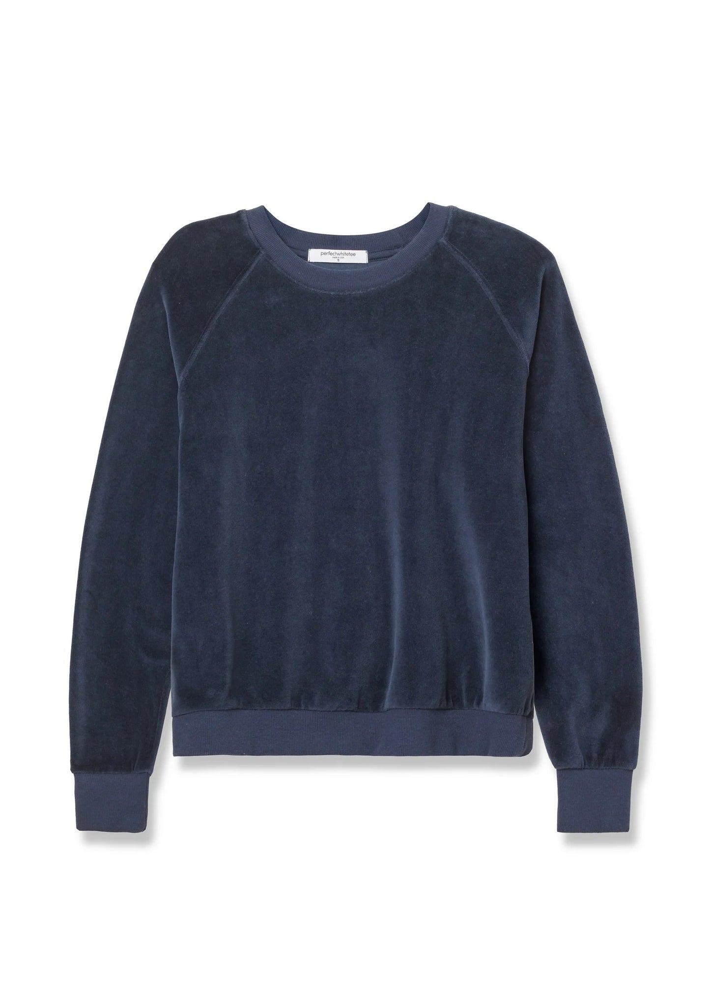 Perfect White Tee Stella Velour Crewneck Sweatshirt | Navy