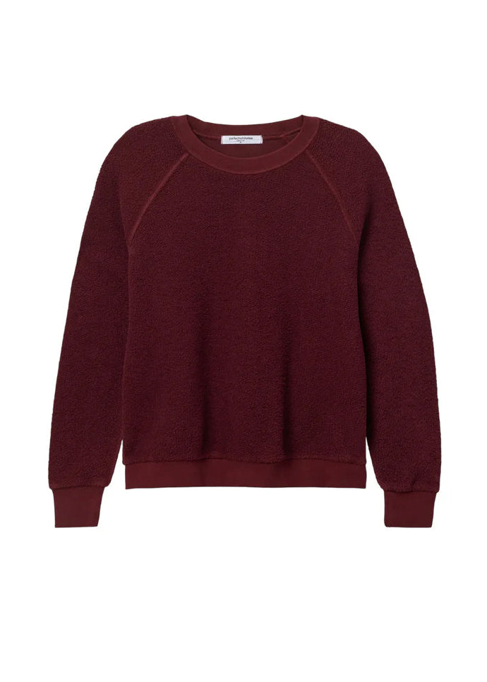 Perfect White Tee Ziggy Inside Out Fleece Shrunken Sweatshirt | Dark Burgundy