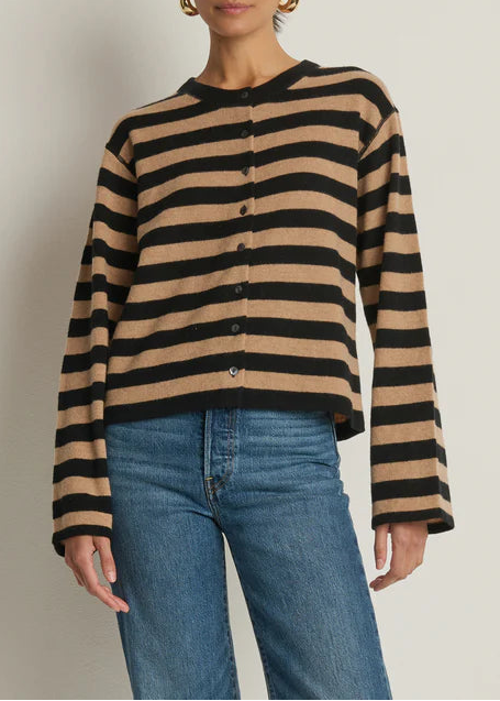 Nation LTD Rosetta Cardigan | Rugby Cocoa Stripe