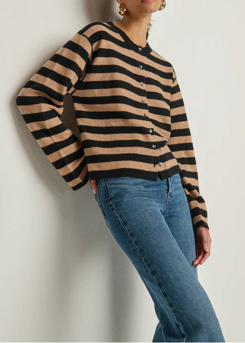Nation LTD Rosetta Cardigan | Rugby Cocoa Stripe