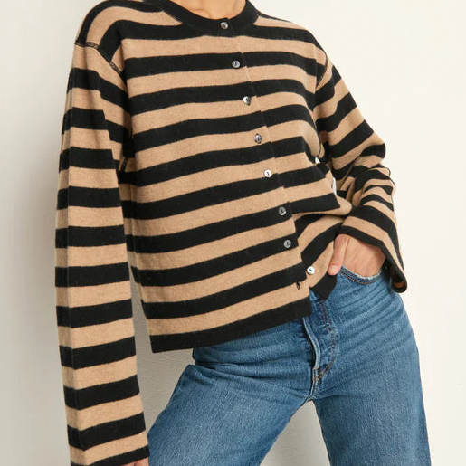 Nation LTD Rosetta Cardigan | Rugby Cocoa Stripe