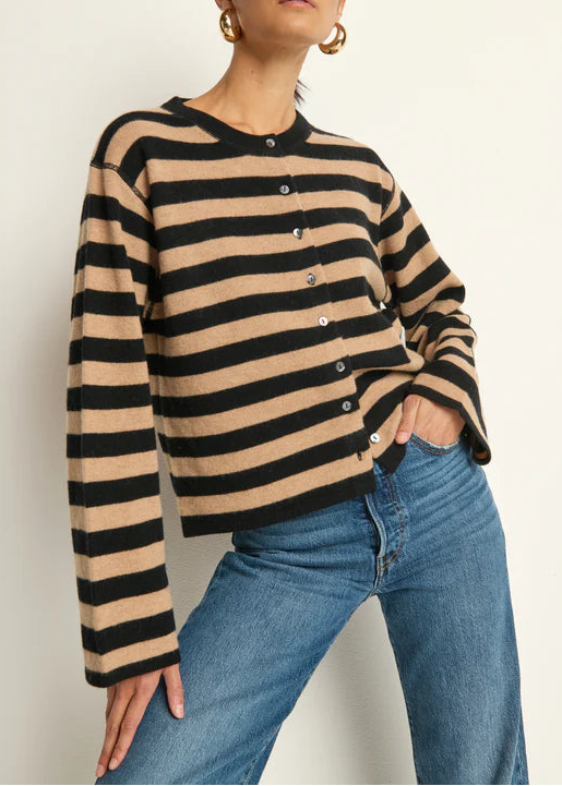 Nation LTD Rosetta Cardigan | Rugby Cocoa Stripe
