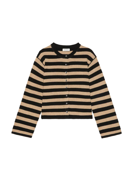 Nation LTD Rosetta Cardigan | Rugby Cocoa Stripe