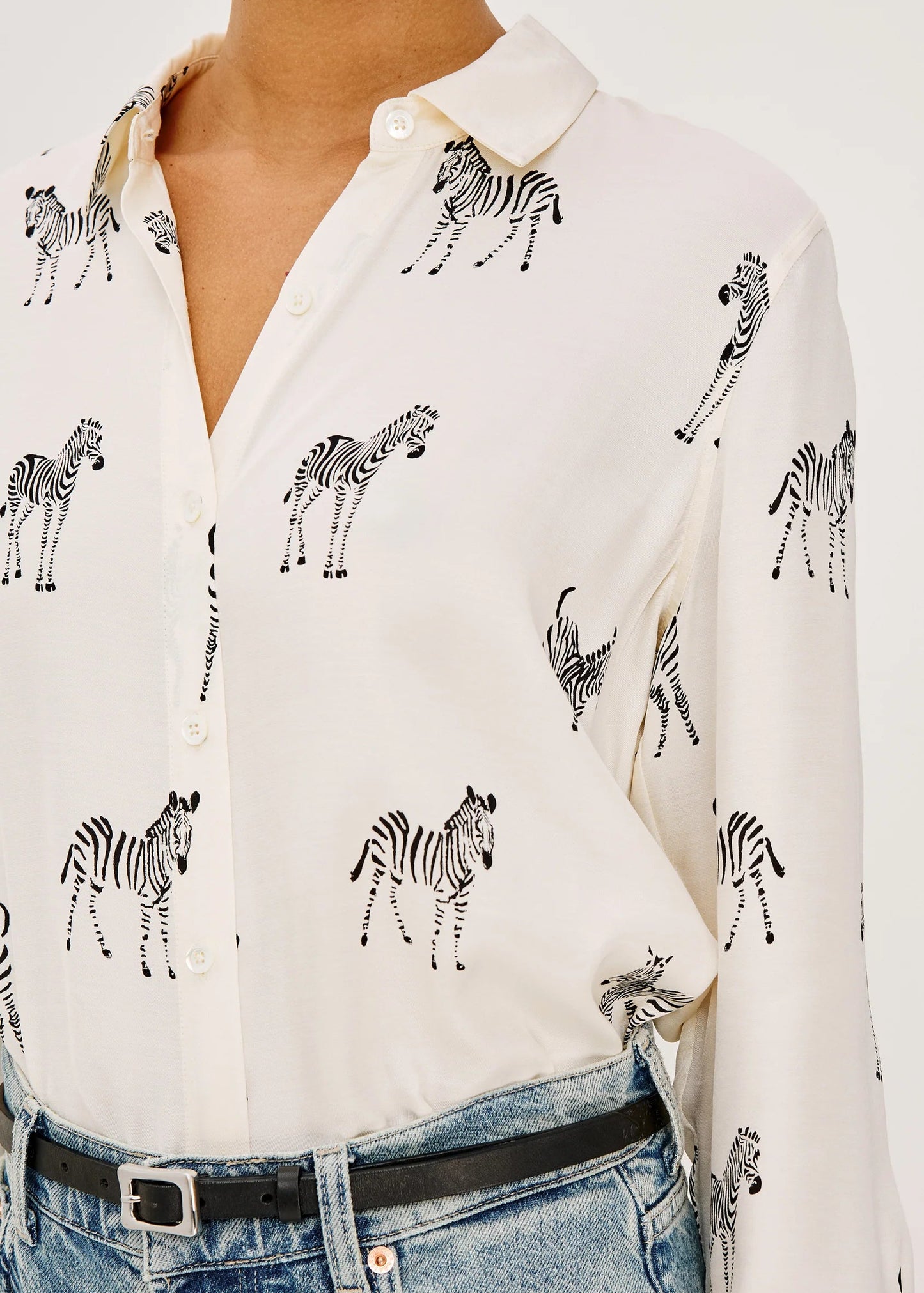 Rails Saige Shirt | Ivory Zebra