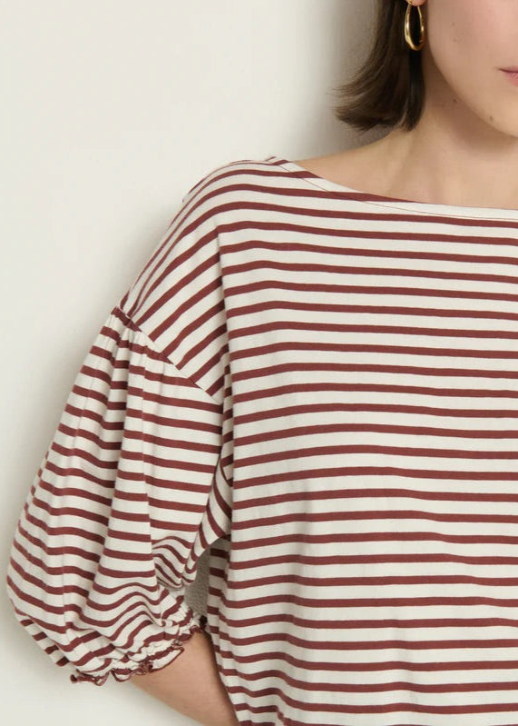 Nation LTD Sandra Boatneck Top | Sable Stripe