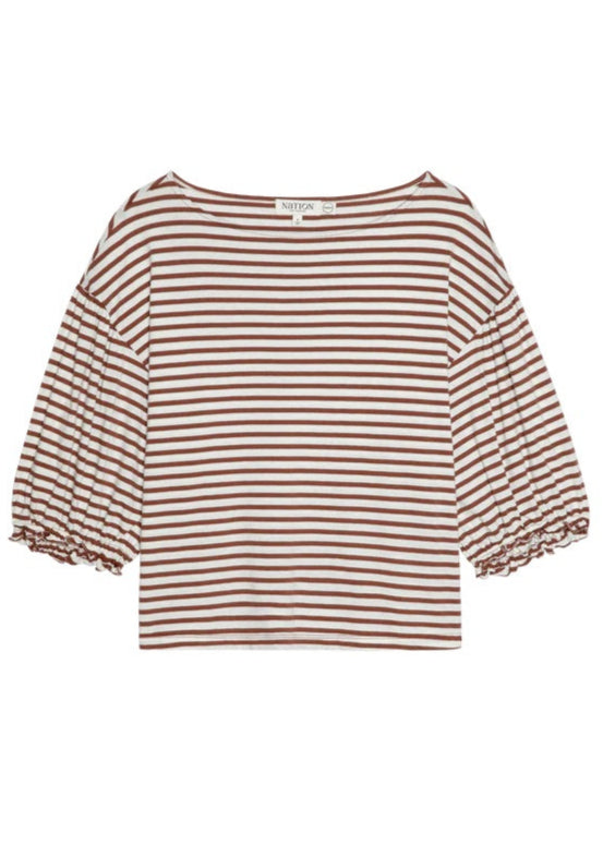 Nation LTD Sandra Boatneck Top | Sable Stripe