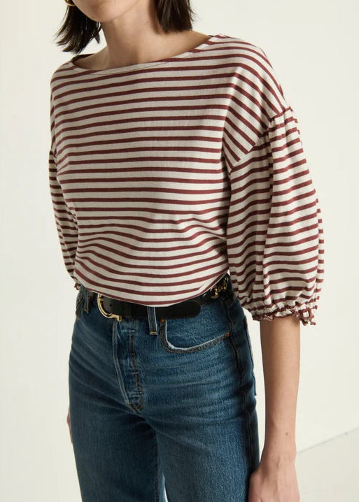 Nation LTD Sandra Boatneck Top | Sable Stripe