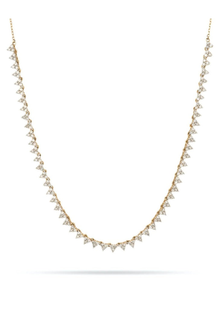 Diamond Cluster Half Riviera Necklace