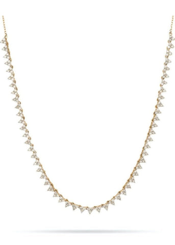 Diamond Cluster Half Riviera Necklace