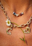 Groovy Diamond Initial Hinged Charm - M