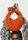 Jem Suede Small Hobo Handbag Dark Orange