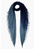 Dip Dyed Cashmere Silk Scarf Pageant Blue