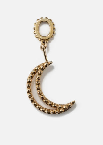 Crescent Moon Charm 14k Heavy Waterproof Gold Plated Solid Brass
