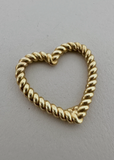 Twisted Heart Charm Small 14k Gold Plated Waterproof + Tarnish Proof Brass