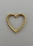 Twisted Heart Charm Small 14k Gold Plated Waterproof + Tarnish Proof Brass