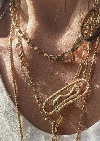 Necklace : Love Lock Petit Mini 16" 14k Gold Vermeil