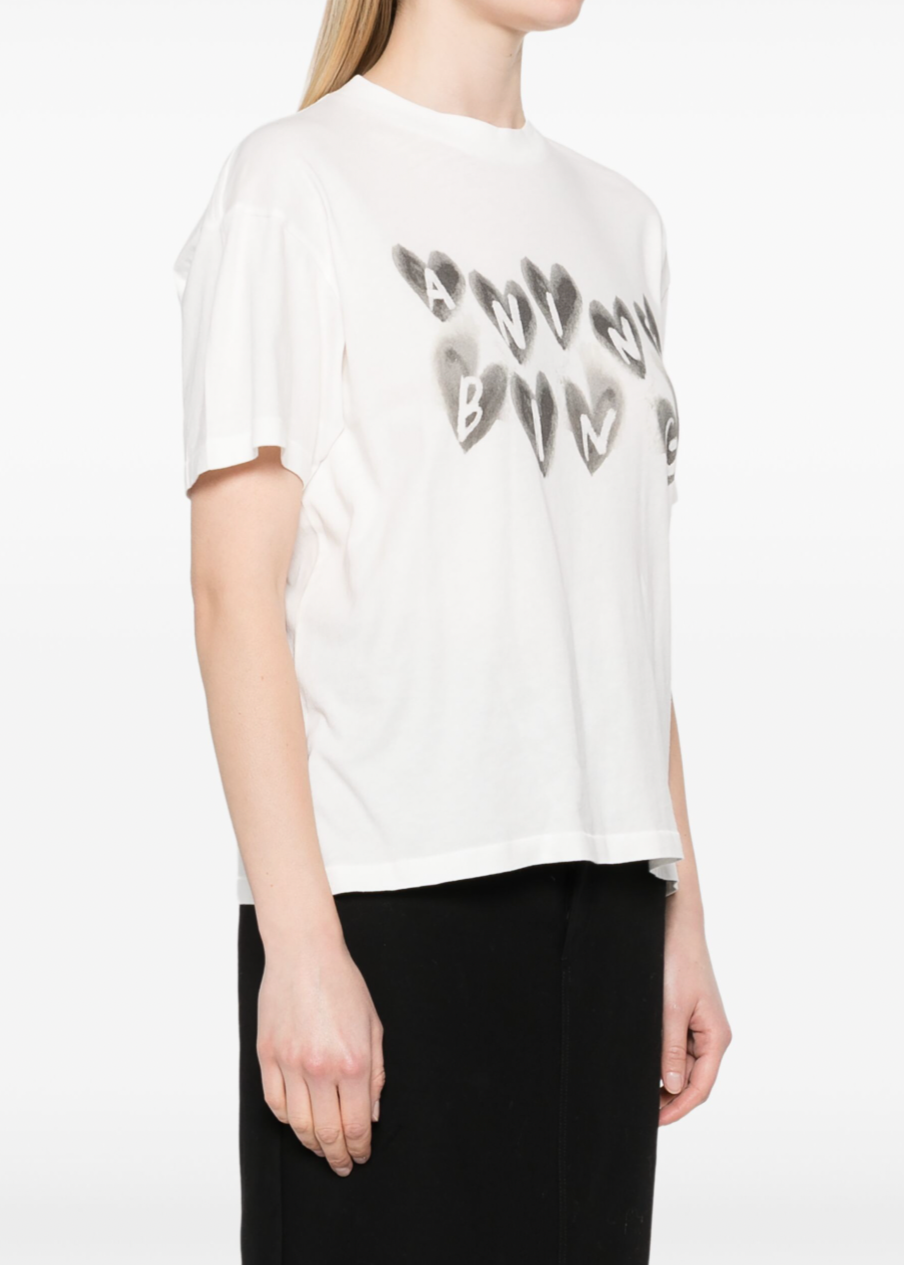 Anine Bing Cade Tee Hearts Ivory