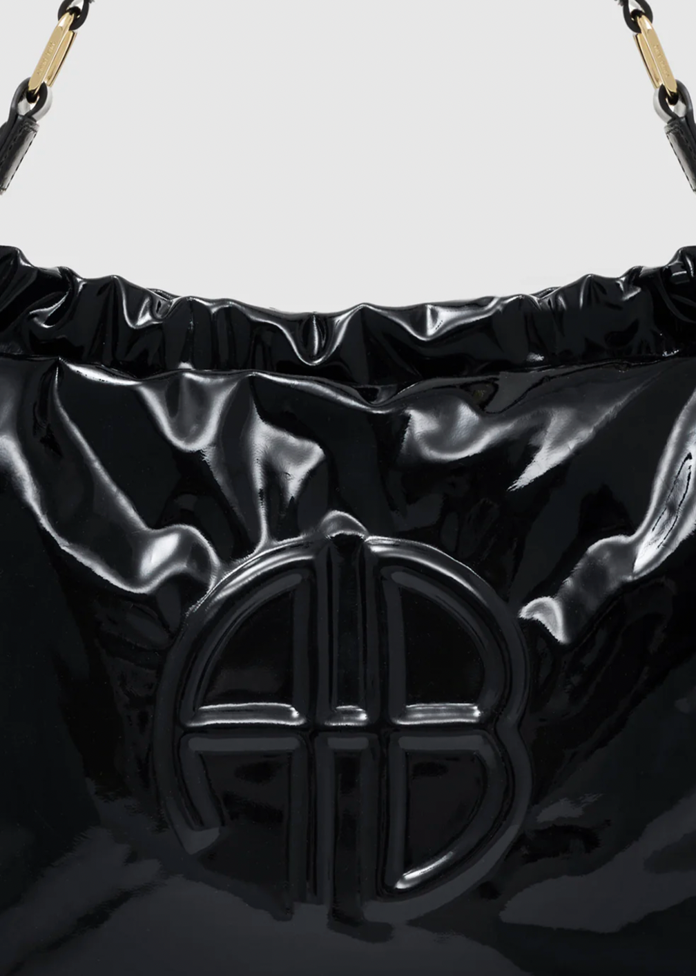 Anine Bing Kate Shoulder Bag - High-Shine Black