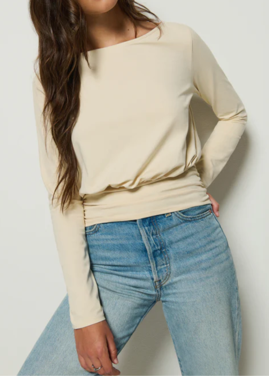 Nation LTD. Lilah Boat Neck Top | Parchment