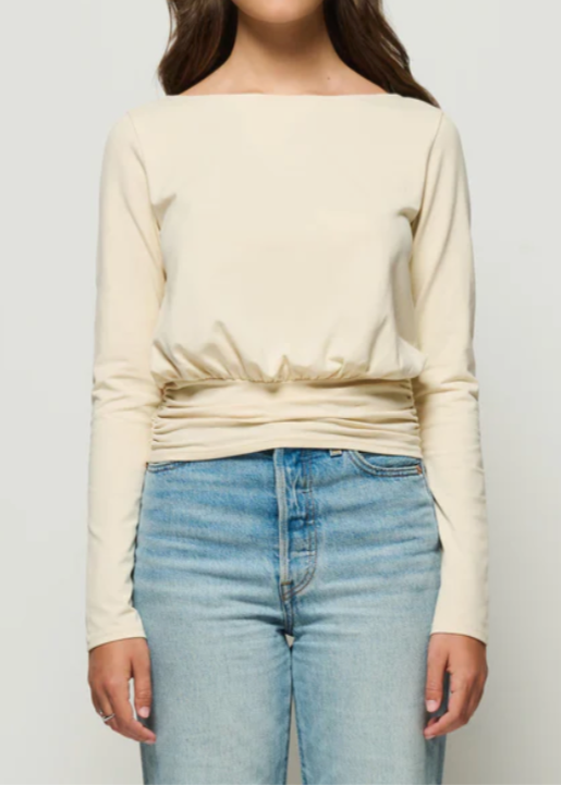 Nation LTD. Lilah Boat Neck Top | Parchment