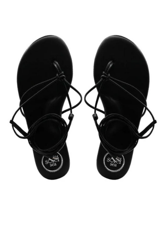 Solei Sea Angie Ankle Wrap Sandal | Black