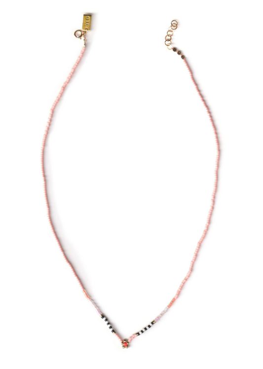 Iwona Ludyga Necklace Pink Flower Short