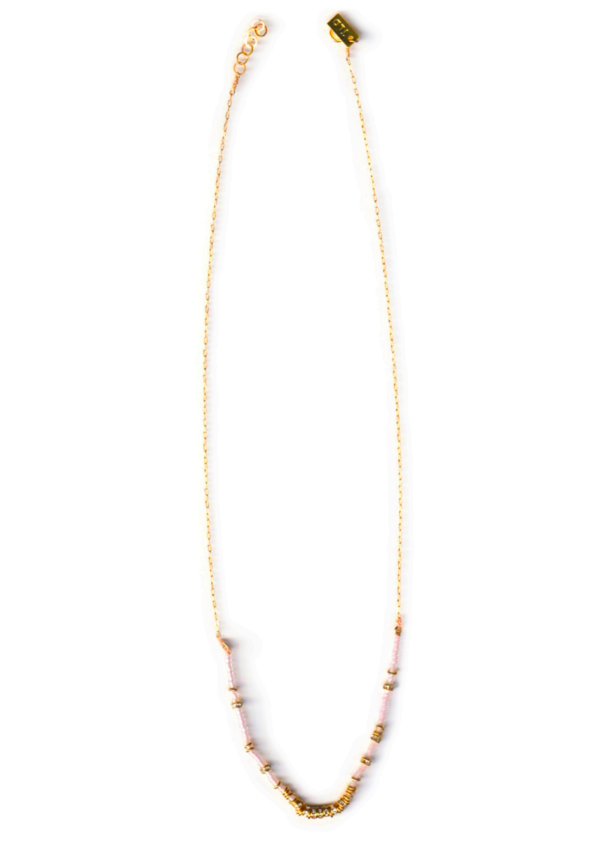 Iwona Ludyga Phoenix Necklace Half Crystals Hot Pink