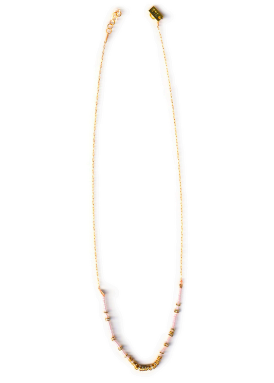 Iwona Ludyga Phoenix Necklace Half Crystals Hot Pink