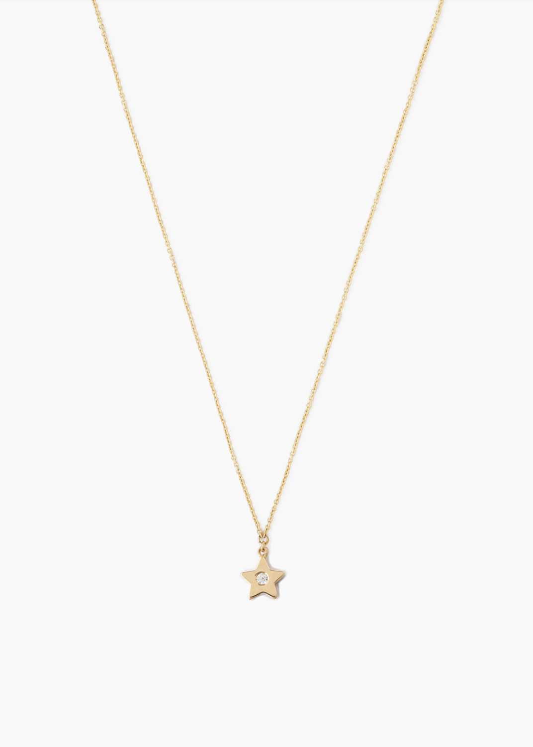 Chan Luu 14k Solid Gold Diamond Star Charm Necklace