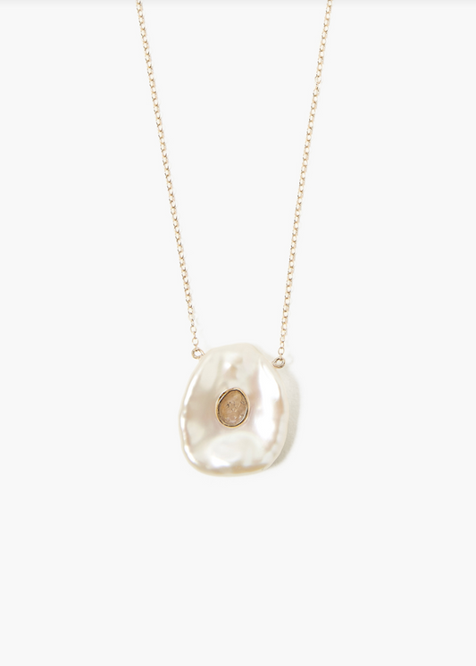Chan Luu 14k Diamond Pearl Necklace