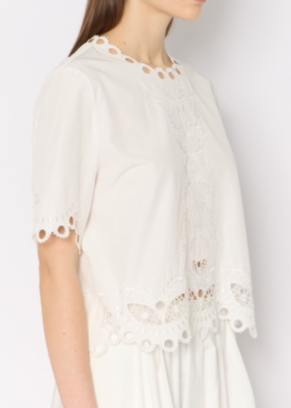 Berenice Top Manches Courtes Broderie