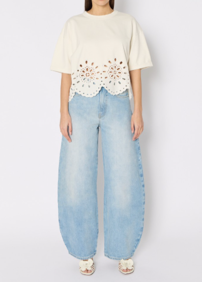 Berenice Tevana White T-Shirt With English Embroidery