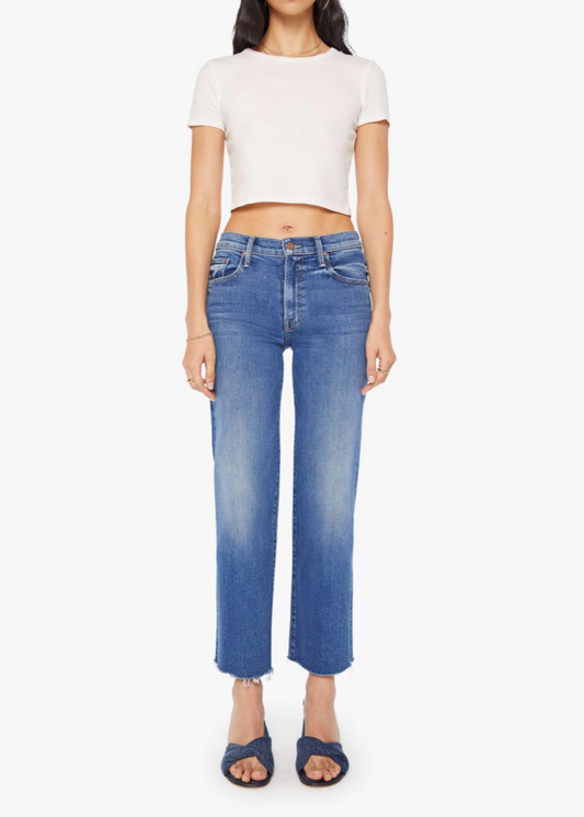 MOTHER The Mid Rise Rambler Zip Ankle Fray | Dugout Doobies