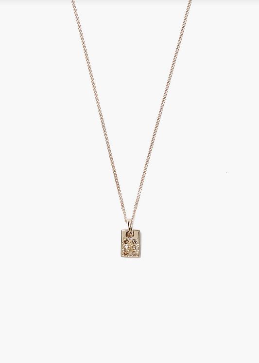Chan Luu 14k Gold Champagne Diamond Bar Necklace