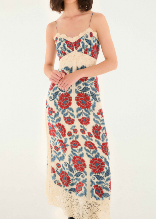 FARM Rio Francesca Sand Midi Dress