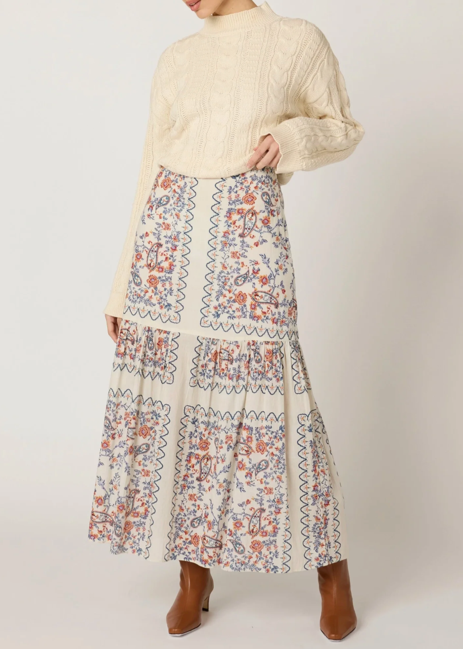 Cleobella Marjorie Ankle Skirt | La Ramos Print