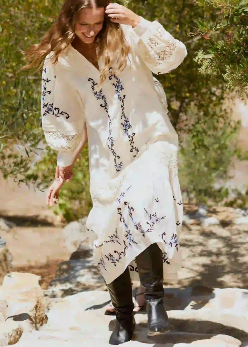 Cleobella Heidi Midi Dress | Ivory Multi