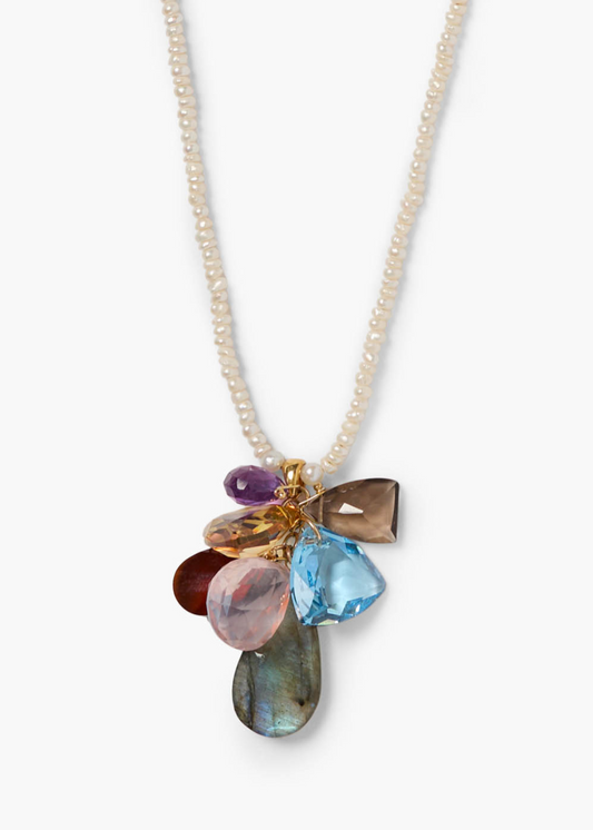 Chan Luu White Pearl Multi Mix Necklace