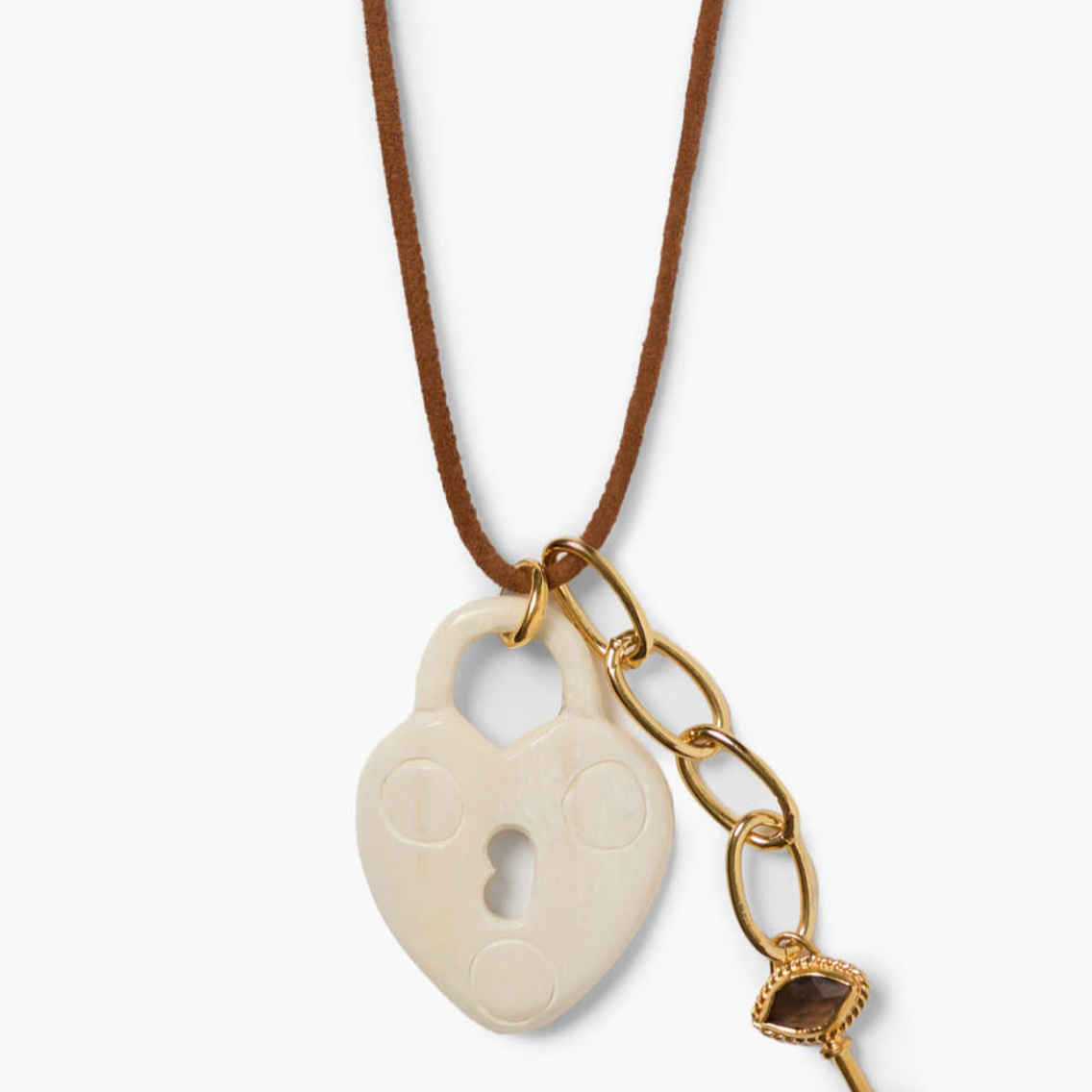 Chan Luu Carved White Bone Locket Necklace